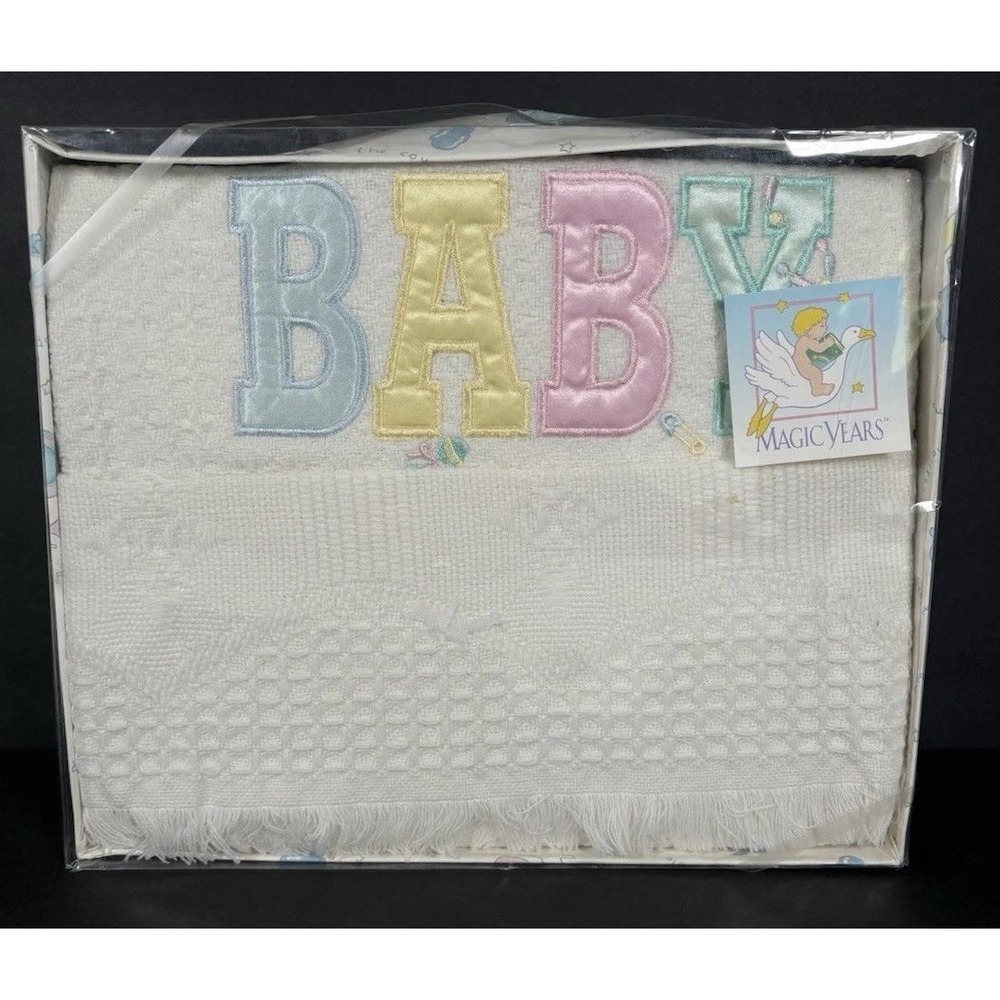 Vintage Magic Years Baby Shawl Blanket Pink Blue Newborn Gift NIB
